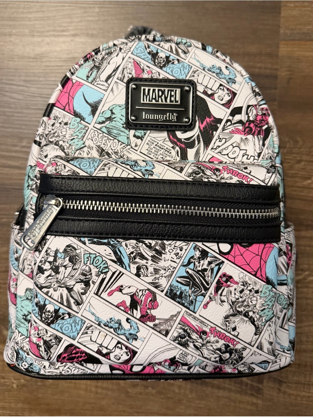 Loungefly Marvel Comics AOP Mini Backpack NWT MVBKC009 Spider-Man Hulk